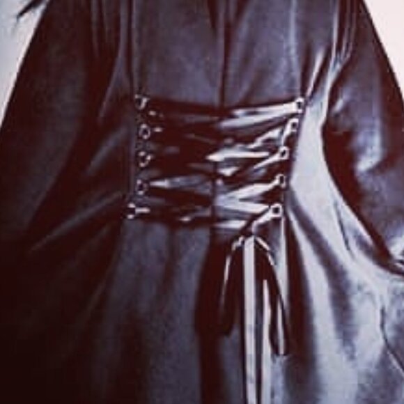 Black Goth, gothic pixie fleece coat - Picture 4 of 15